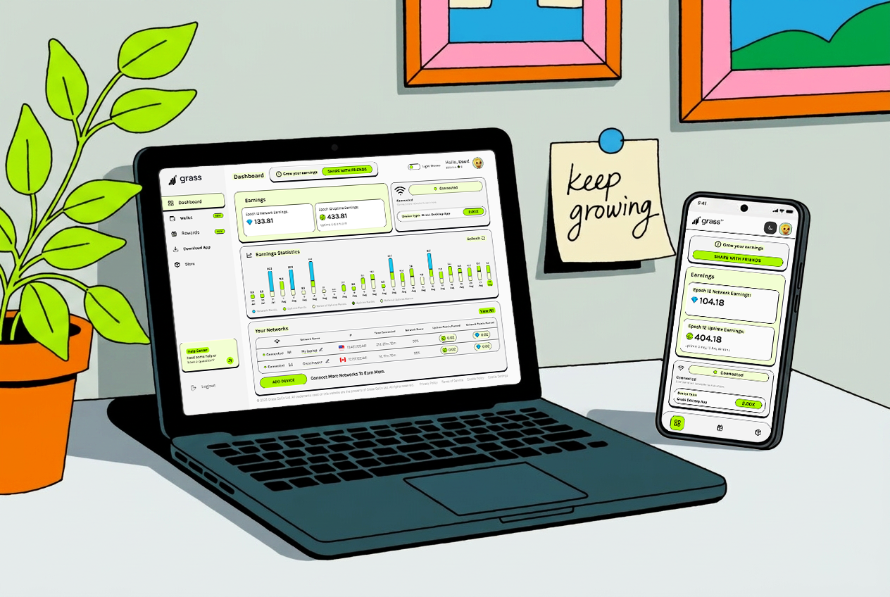 Meadow dashboard connected on desktop and mobile